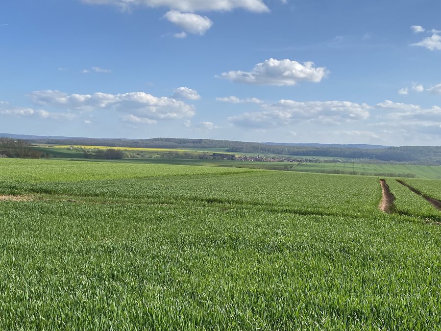 Vue sur Trebra et la haute vallée de l’Helme dans l’arrondissement thuringien de Nordhausen