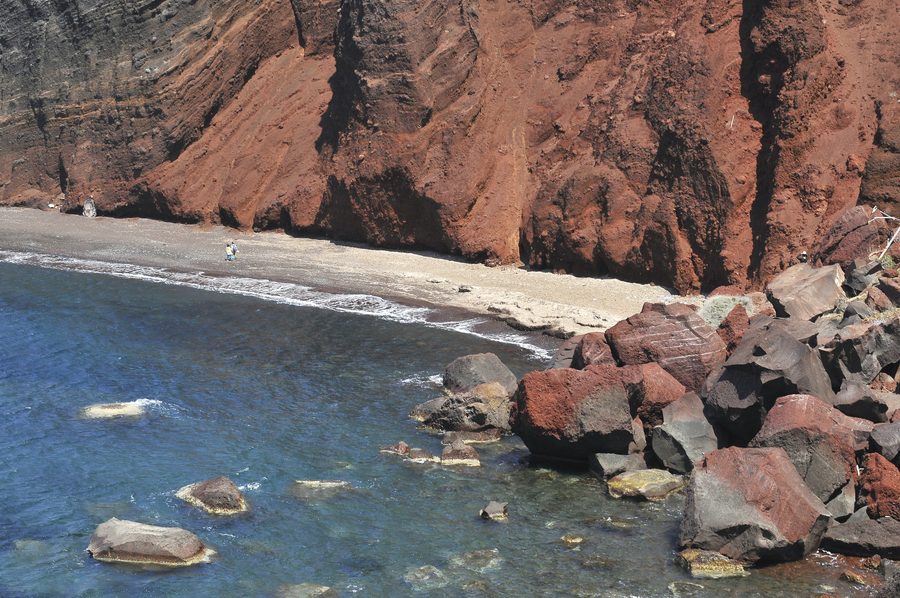 Plage Rouge à Akrotiri à Santorin