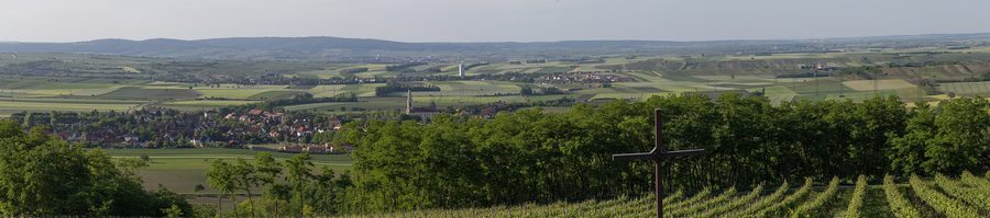 Panorama sur le paysage du Weinviertel depuis la tour d’observation Sandberg à Platt