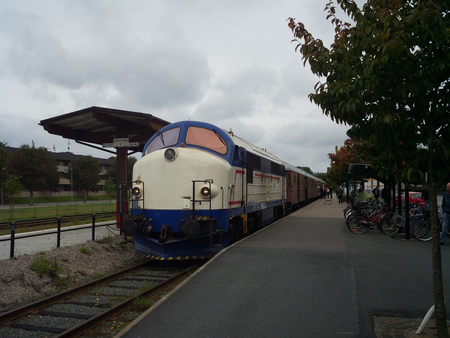 Train touristique à la gare de Vetlanda en Suède