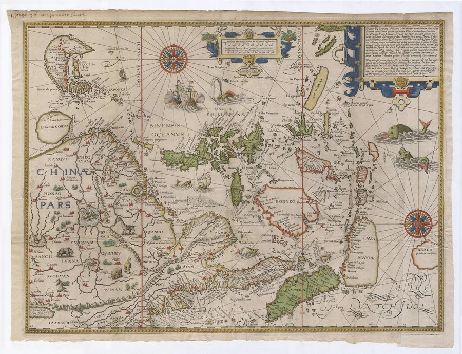 Carte historique de l’Asie de l’Est datant de 1595.