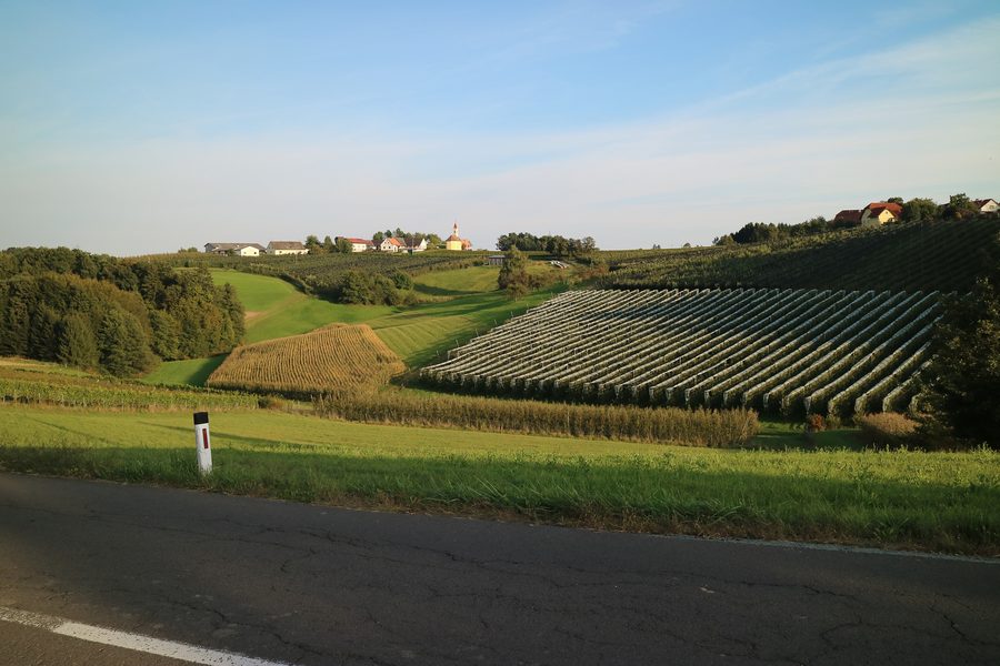 Langegg bei Graz avec un doux paysage vallonné