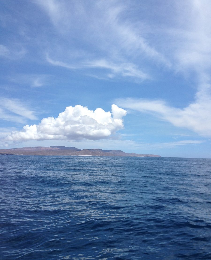 Vue de l’île d’Espiritu Santo depuis la plage de Tecolote