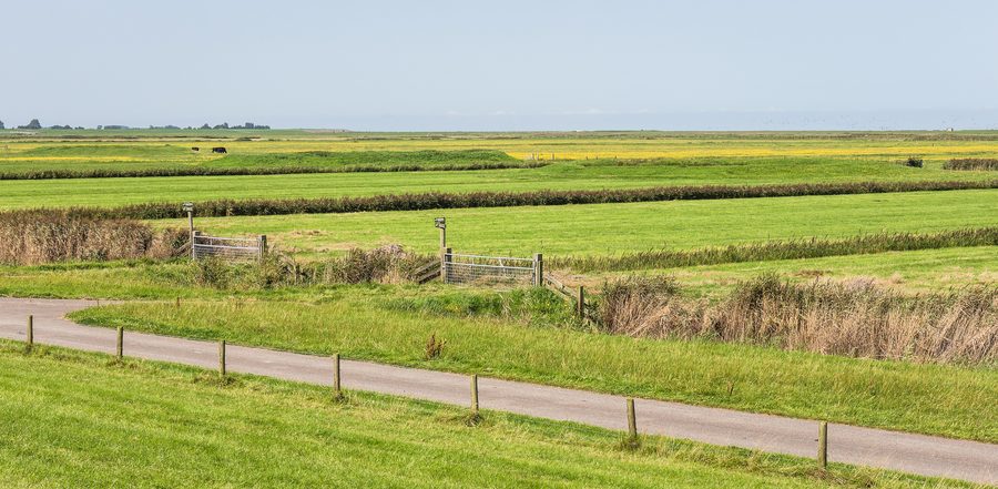 Vue depuis la digue vers la mer des Wadden près de Marrum
