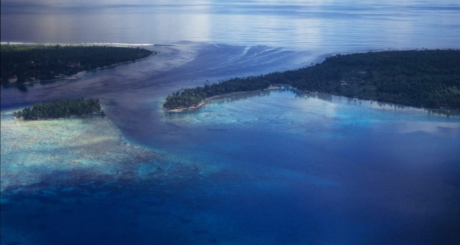 Lagune dans l’archipel des Tuamotu à Rangiroa
