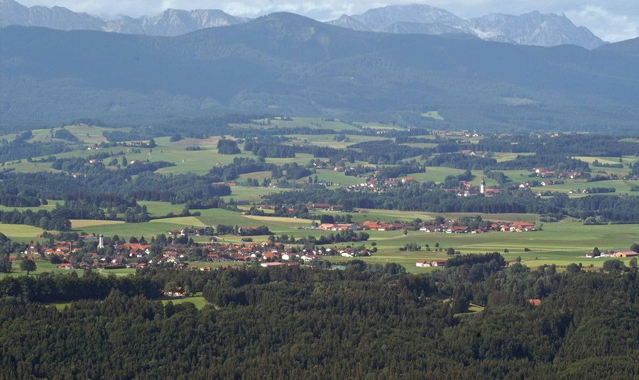 Böbing et Rottenbuch vus depuis le Hohen Peißenberg