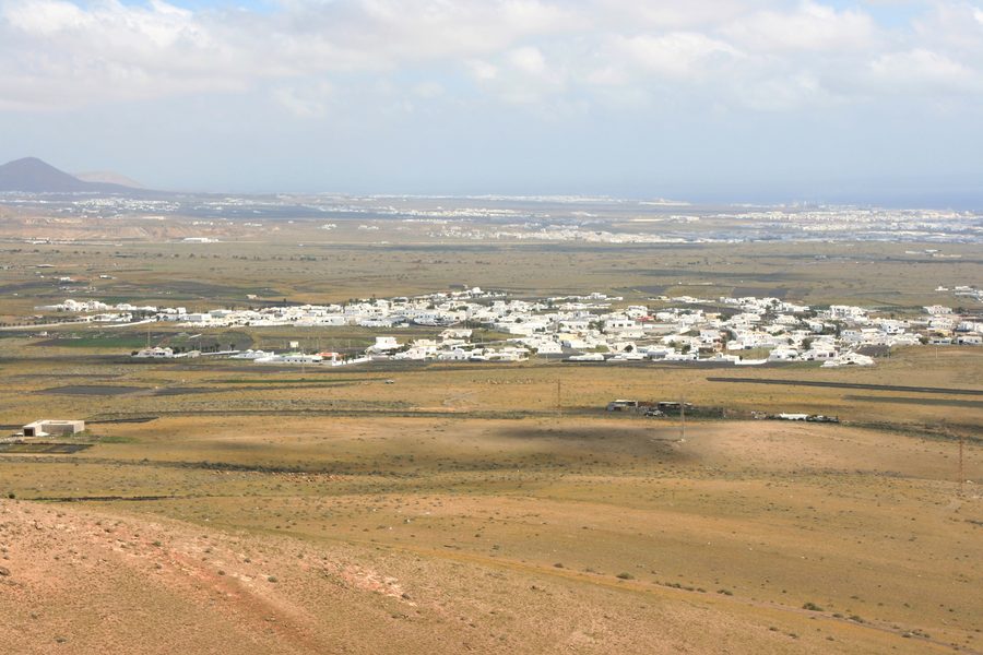 Vue depuis la Montaña Bermeja vers Guime, San Bartolomé, Lanzarote