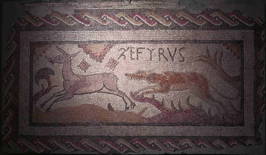 Mosaïque avec Zefyrvs provenant de la villa romaine de Baños de Valdearados