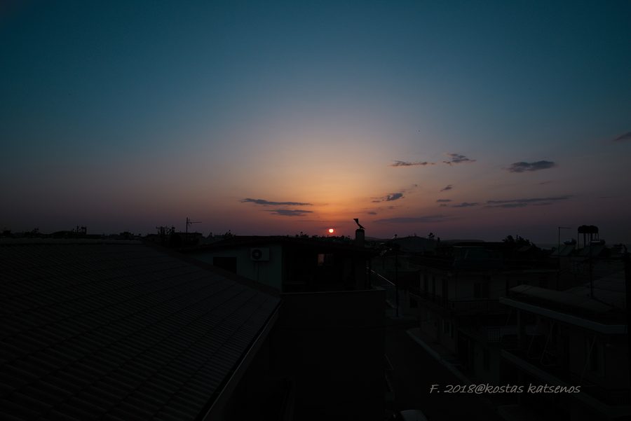 Coucher de soleil à Kato Achaia en West Achaia