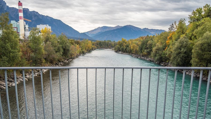 Paysage alluvial sur le Rhin alpin entre Untervaz et Trimmis