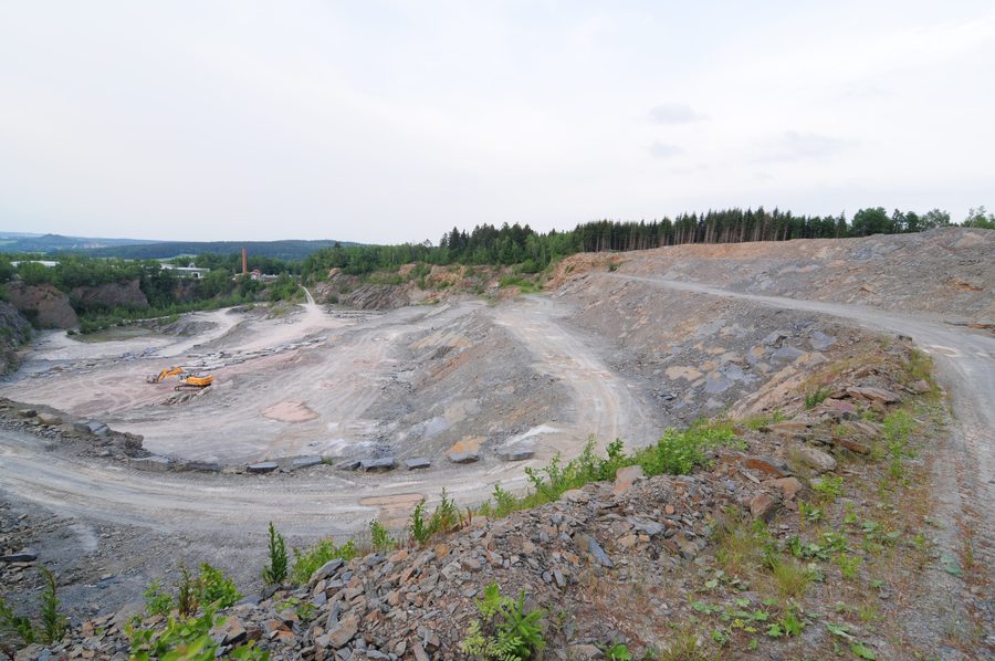 Carrière d’ardoise près de Theuma dans le district du Vogtland en Saxe