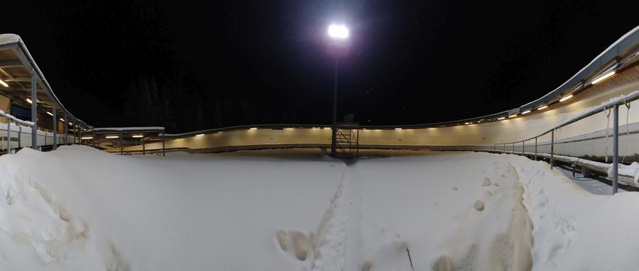 LOTTO Thüringen Eisarena Oberhof pendant une Coupe du monde de luge sur piste