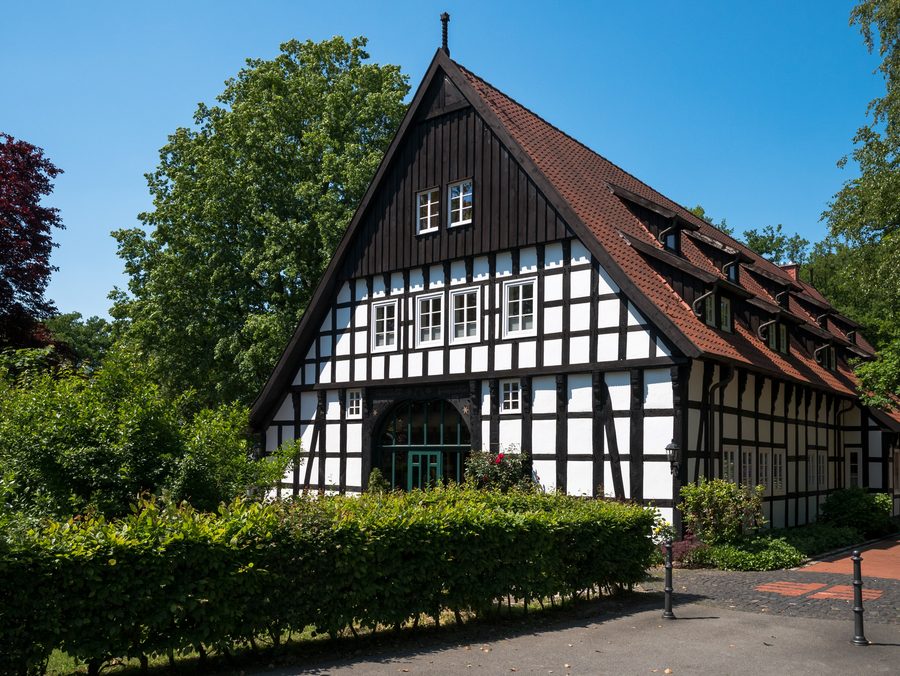 Maison à colombages dans le Grönenbergpark à Melle, en Basse-Saxe
