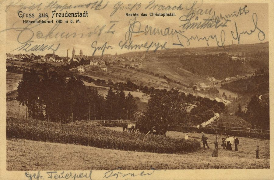 Vue de la ville de Freudenstadt avec le Christophstal