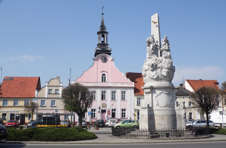 Monument de la Sainte-Trinité sur la place du marché de Rydzyna