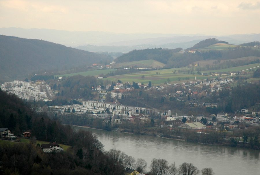 Puchenau sur le Danube en Haute-Autriche, vue depuis le sud-est