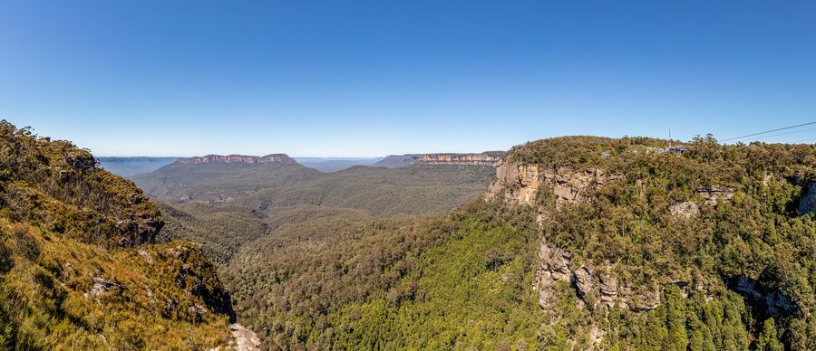 Vue sur la Jamison Valley dans les Blue Mountains de la Nouvelle-Galles du Sud.