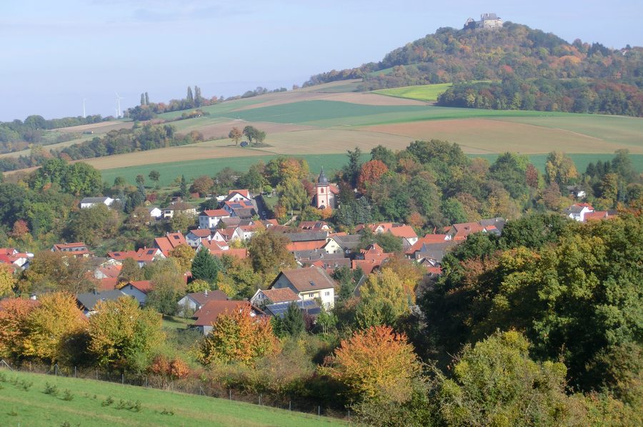Ober-Klingen et l’Otzberg avec la Veste Otzberg en automne