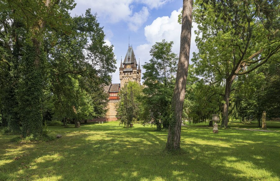 Château de Gondelsheim vu de l'ouest à travers le parc