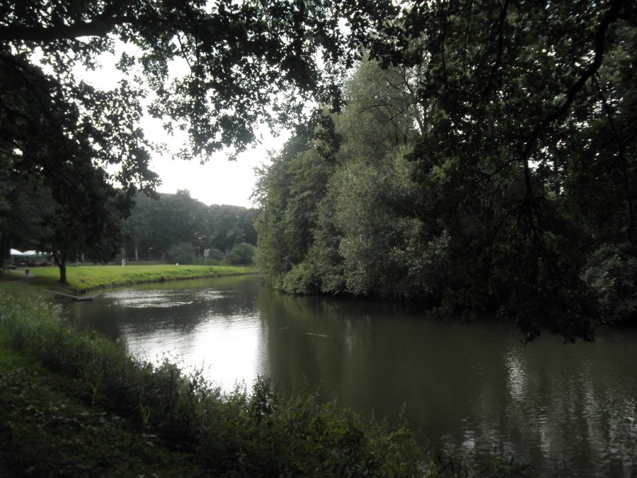 La Hase à Meppen près de son embouchure dans le canal Dortmund-Ems