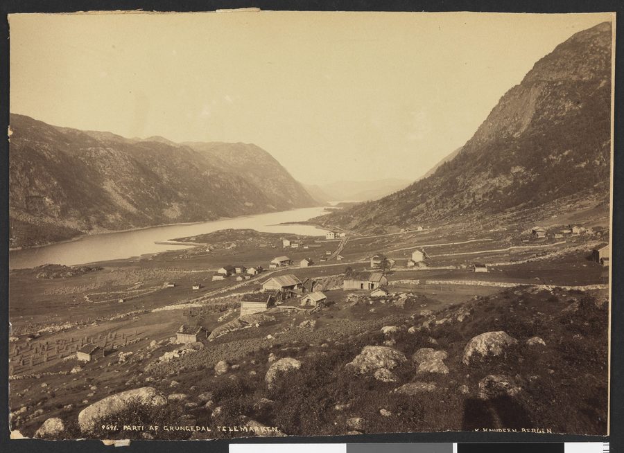 Vue historique du paysage de Grungedal à Vinje, Telemark