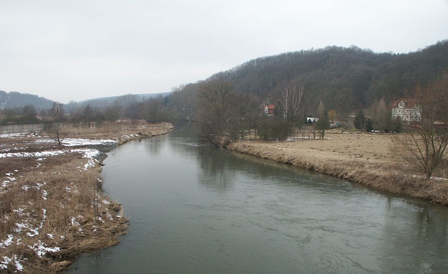 La Werra à Vacha, photographiée depuis l’ancien pont en direction de l’est