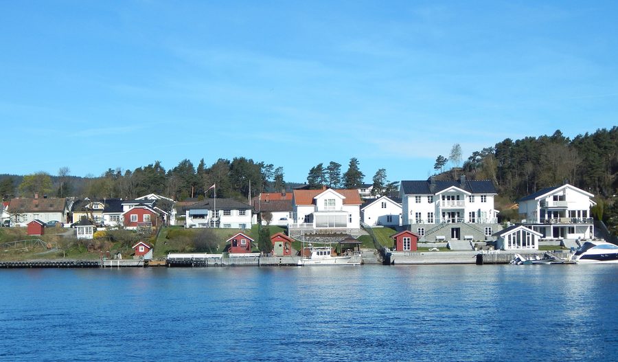 Vestsiden à Porsgrunn vue depuis Østsiden