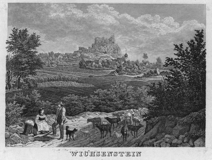 Représentation historique de Wichsenstein en Suisse franconienne datant de 1834