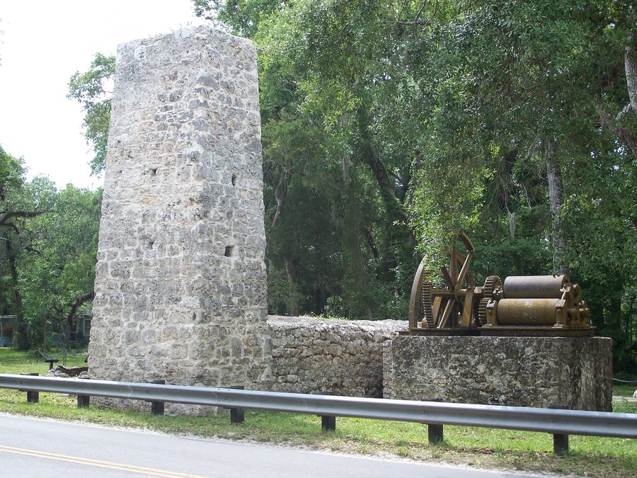 Ruines du moulin à sucre Yulee à Homosassa, en Floride